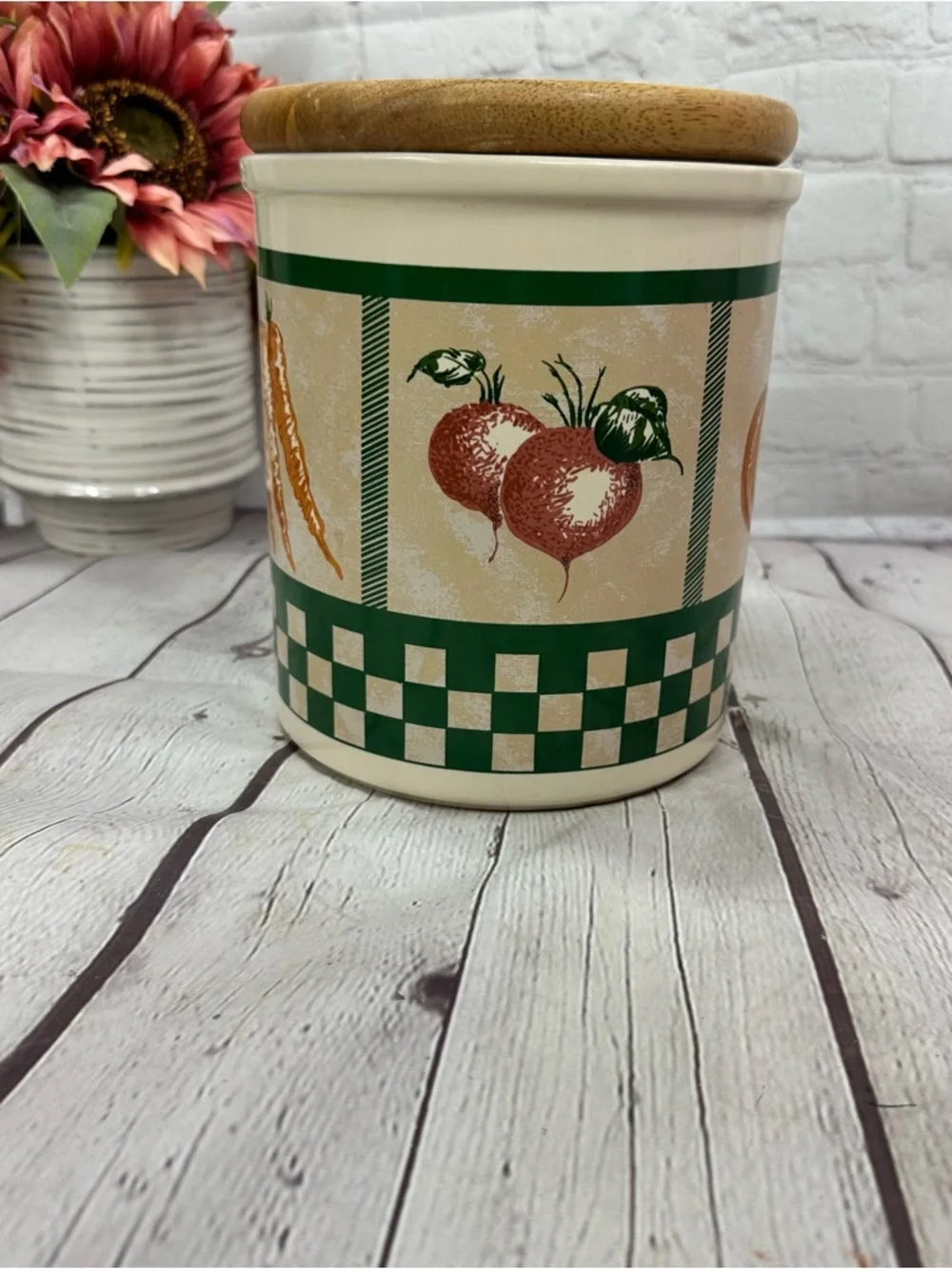 vtg 90s Himark vegetable medley large Canister cottage country farmhouse retro